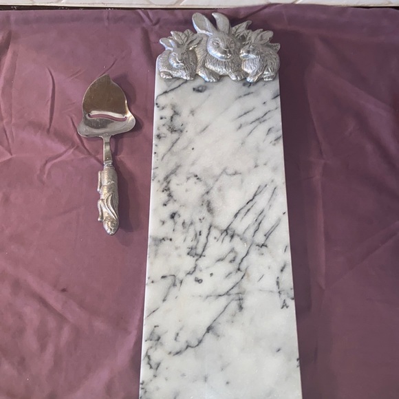 Arthur Court Other - Rare Vintage Arthur Court Bunnies white Marble Cheese Tray with cheese c…
